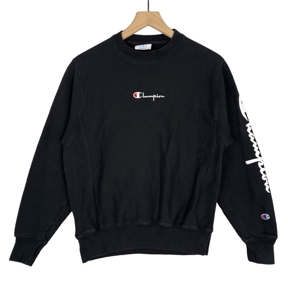 Champion Reverse Weave Sweatshirt Small Crewneck Sweatshirt Center Chest Script - Picture 1 of 10